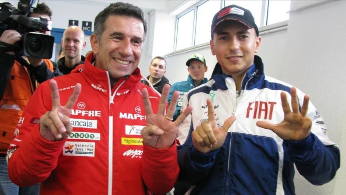 Jorge Martinez Aspar y Jorge Lorenzo, en una foto de archivo.