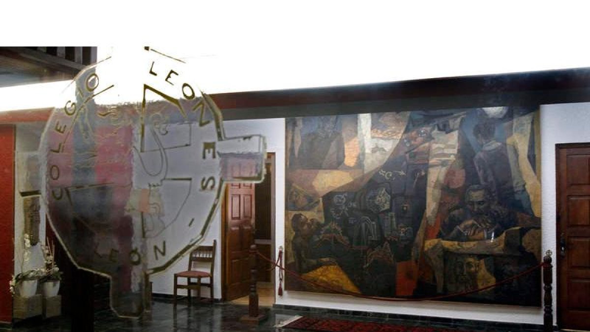 Arriba, mural en el Colegio Loenés. Sobre estas líneas, obra de Vela Zanetti en el ILC.