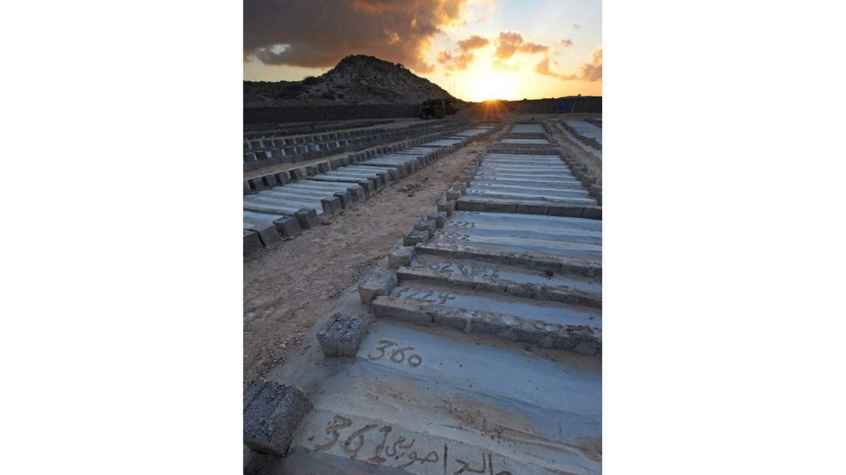 Cementerio de soldados al servicio del régimen de Gadafi.