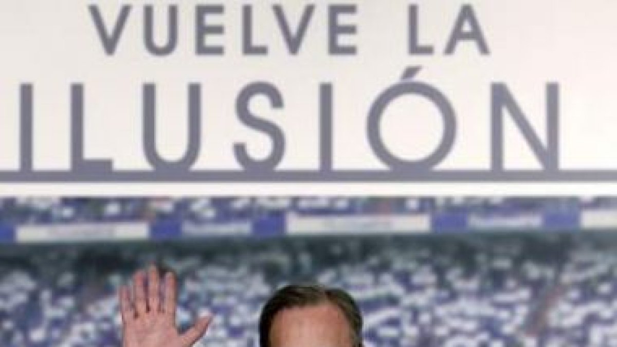 Florentino Pérez durante su presentación como presidente del Real Madrid.