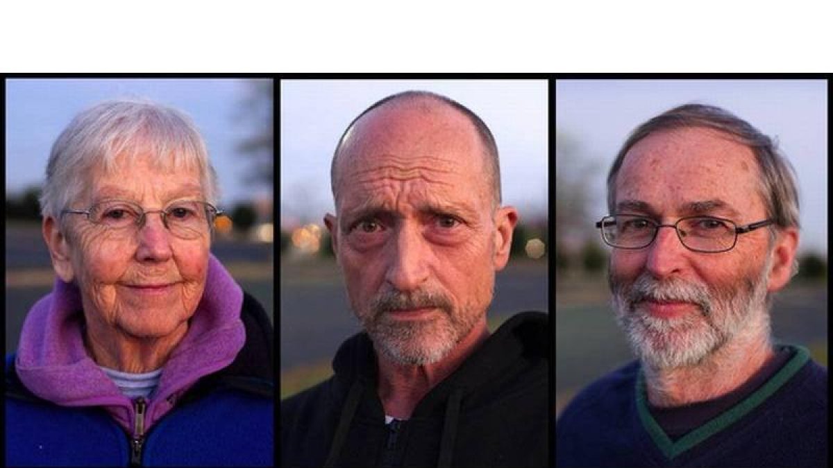 La hermana Megan Rice y sus compañeros en la protesta nuclear, Michael Walli, centro, y Greg Boertje-Obed.
