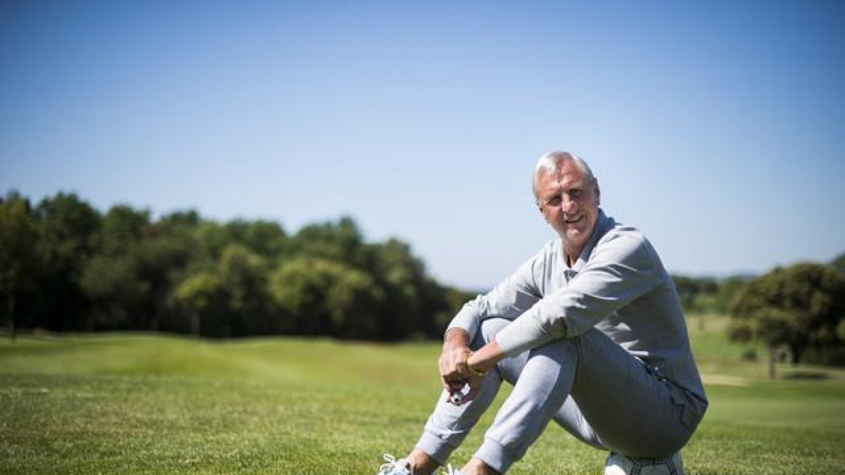 Johan Cruyff, en el campo de golf de El Muntanyà, el pasado mes de mayo.