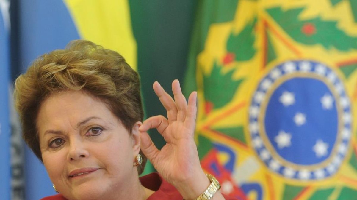 Dilma Rousseff, durante un desayuno con periodistas, en diciembre del 2012, en el palacio de Planalto, en Brasilia.