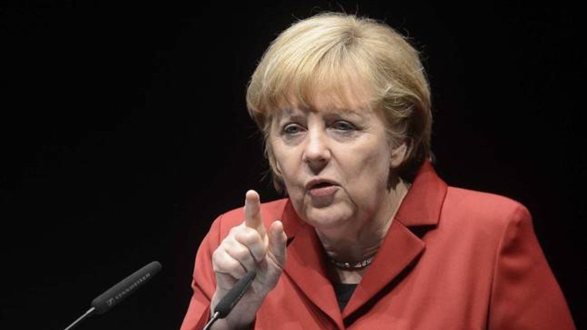 Angela Merkel, en un acto electoral .