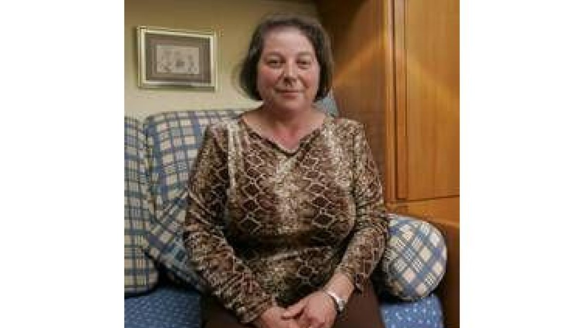 Ubalda Álvarez en su casa de la capital leonesa