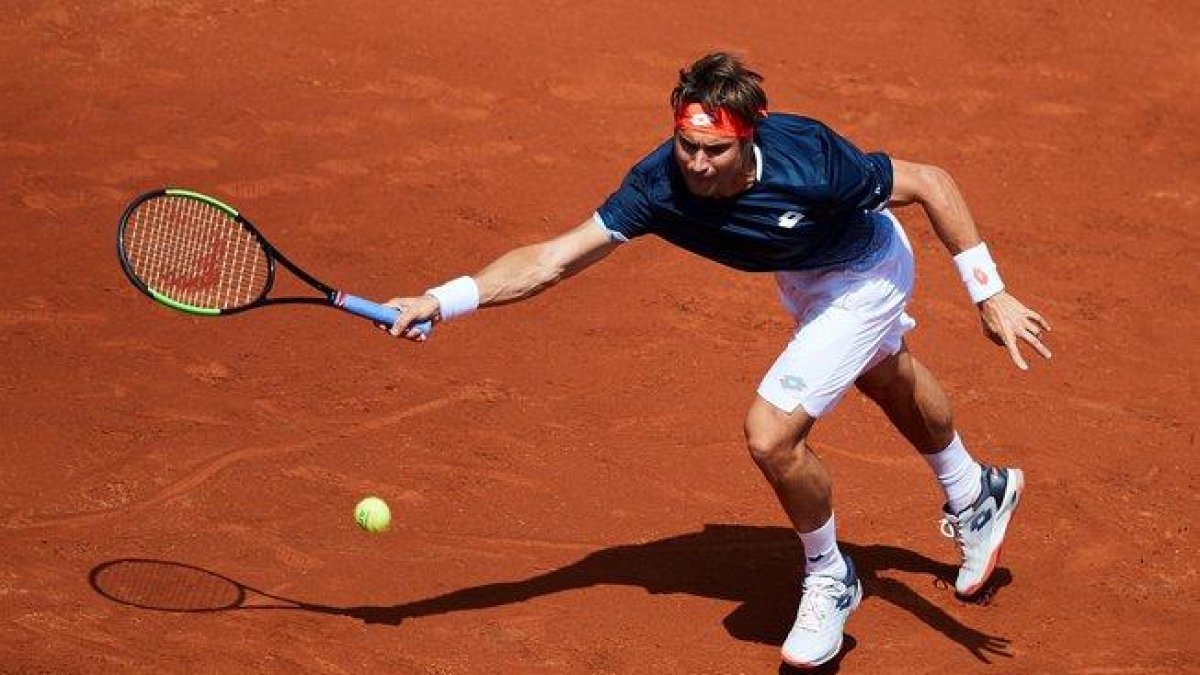 Ferrer, durante el partido frente a Pouille.