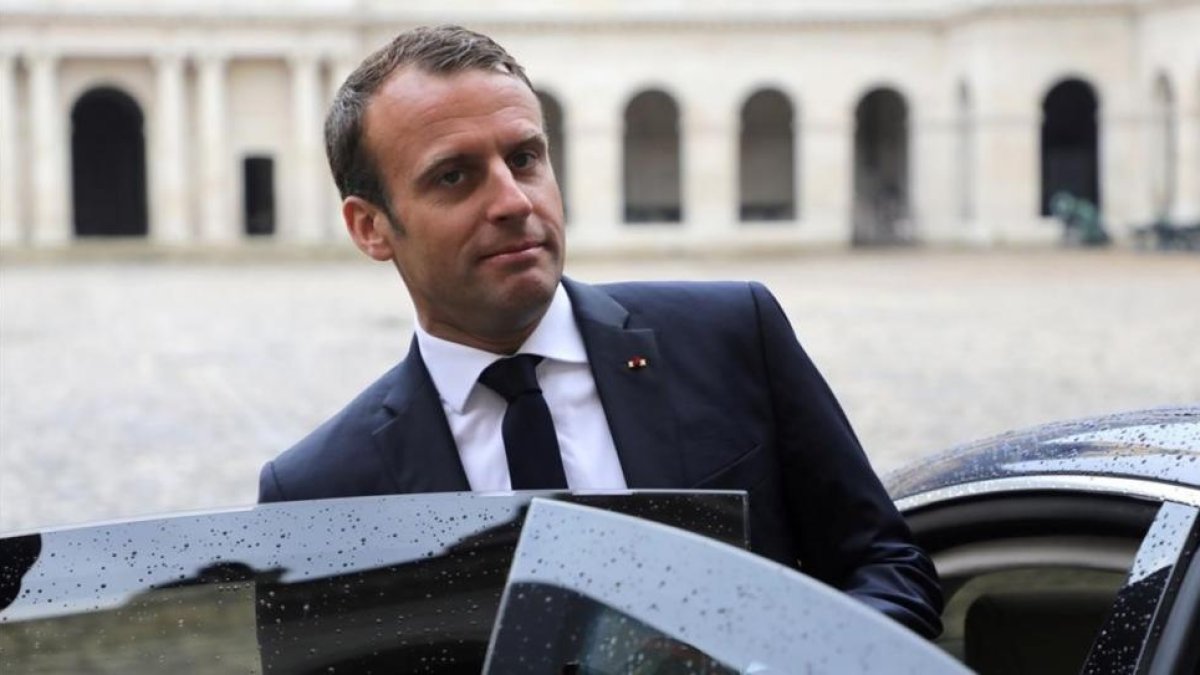 El presidente francés, Emmanuel Macron, en Los Invalidos.