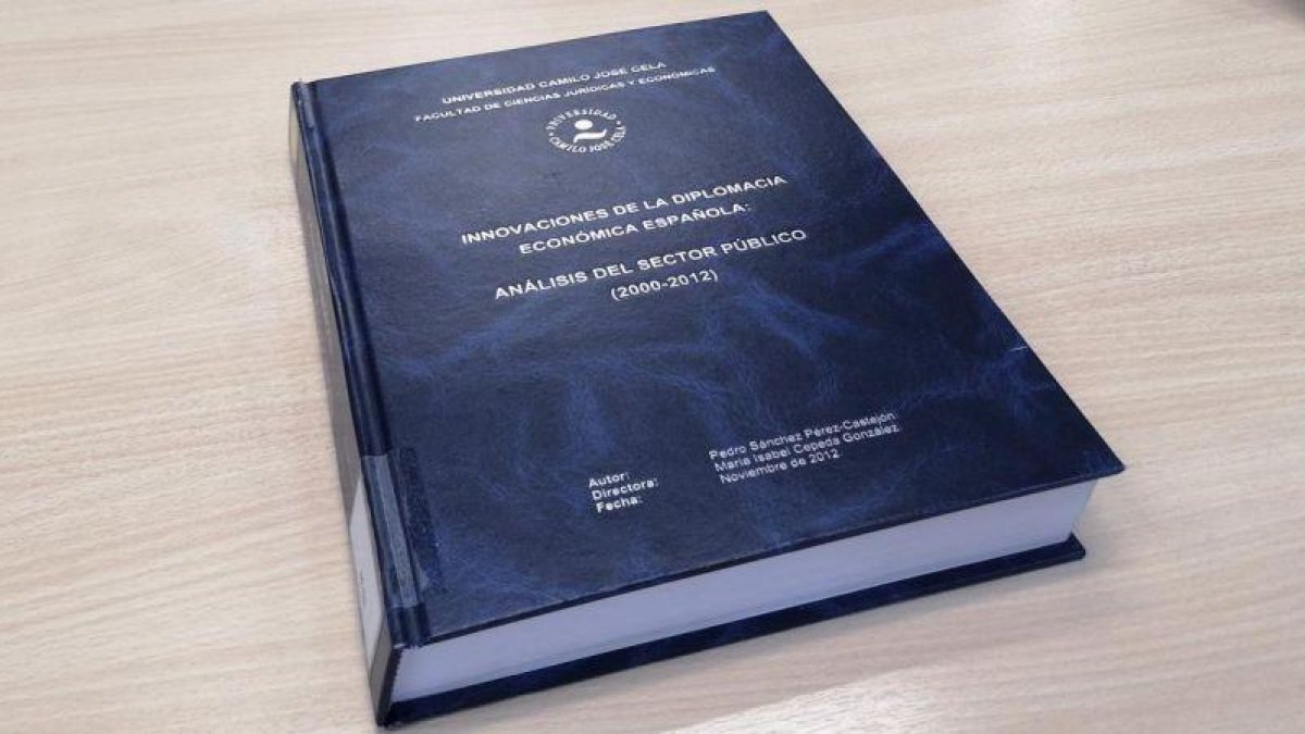 Portada de la tesis doctoral de Pedro Sánchez