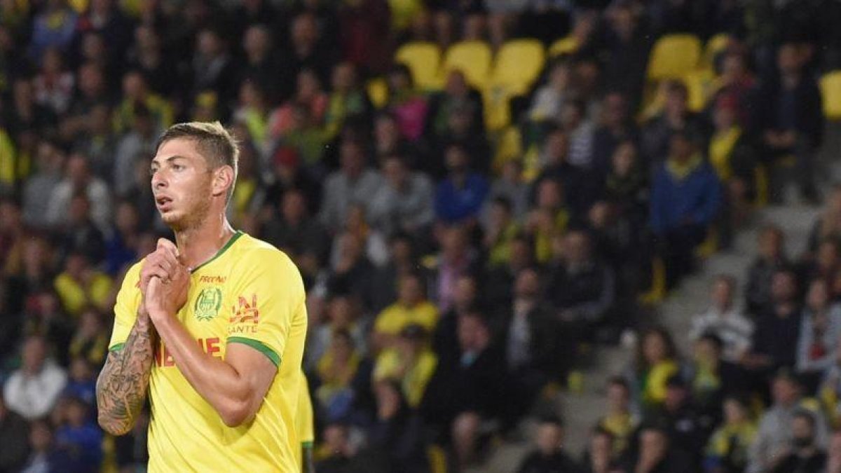 Emiliano Sala con la camiseta del Nantes.