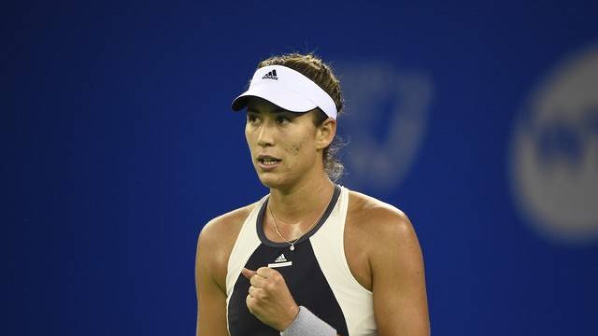Garbiñe Muguruza, durante el partido ante Angelique Kerber.
