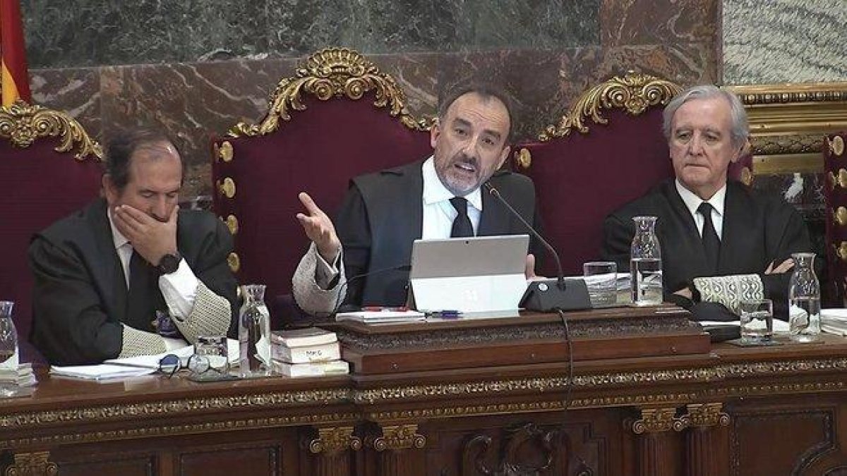 El tribunal que juzga a los líderes del procés, presidido por Manuel Marchena.