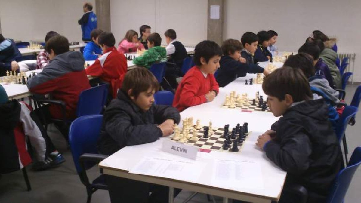 La categoría alevín durante un momento de su participación en esta primera jornada.