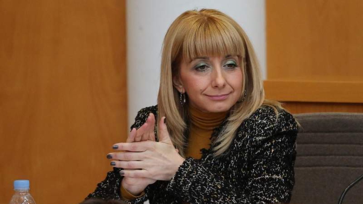 La portavoz socialista, María Eugenia Gancedo, en el pleno del pasado jueves.