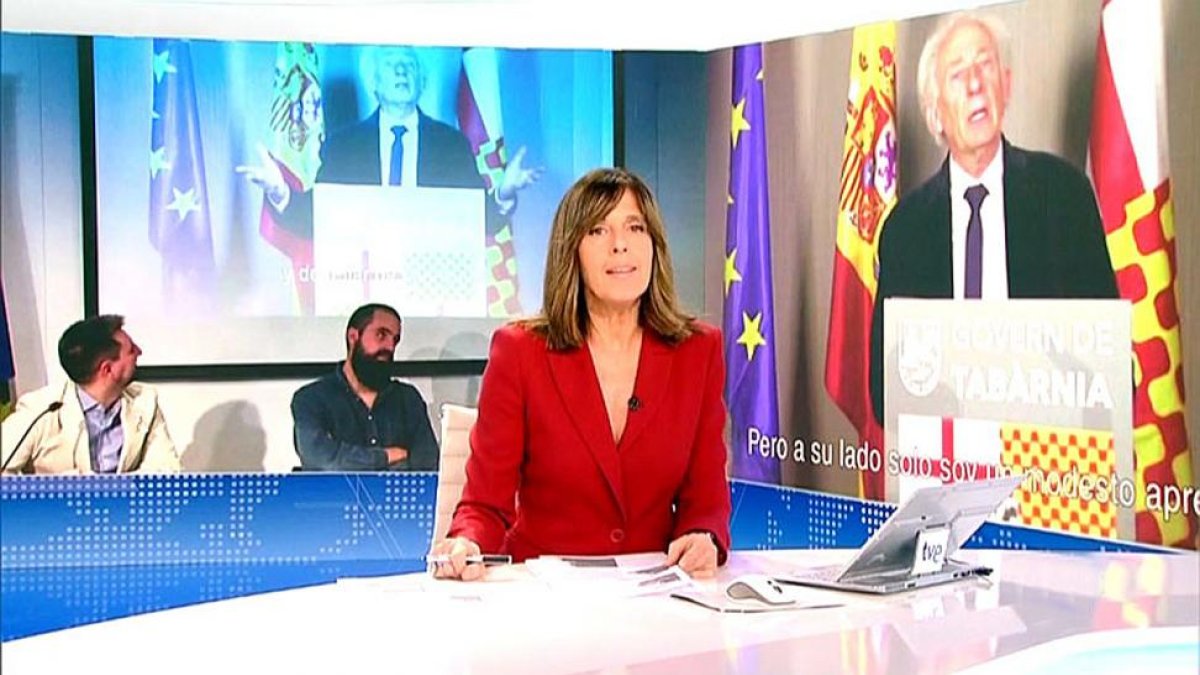 Apertura del Telediario (TVE-1) del martes.