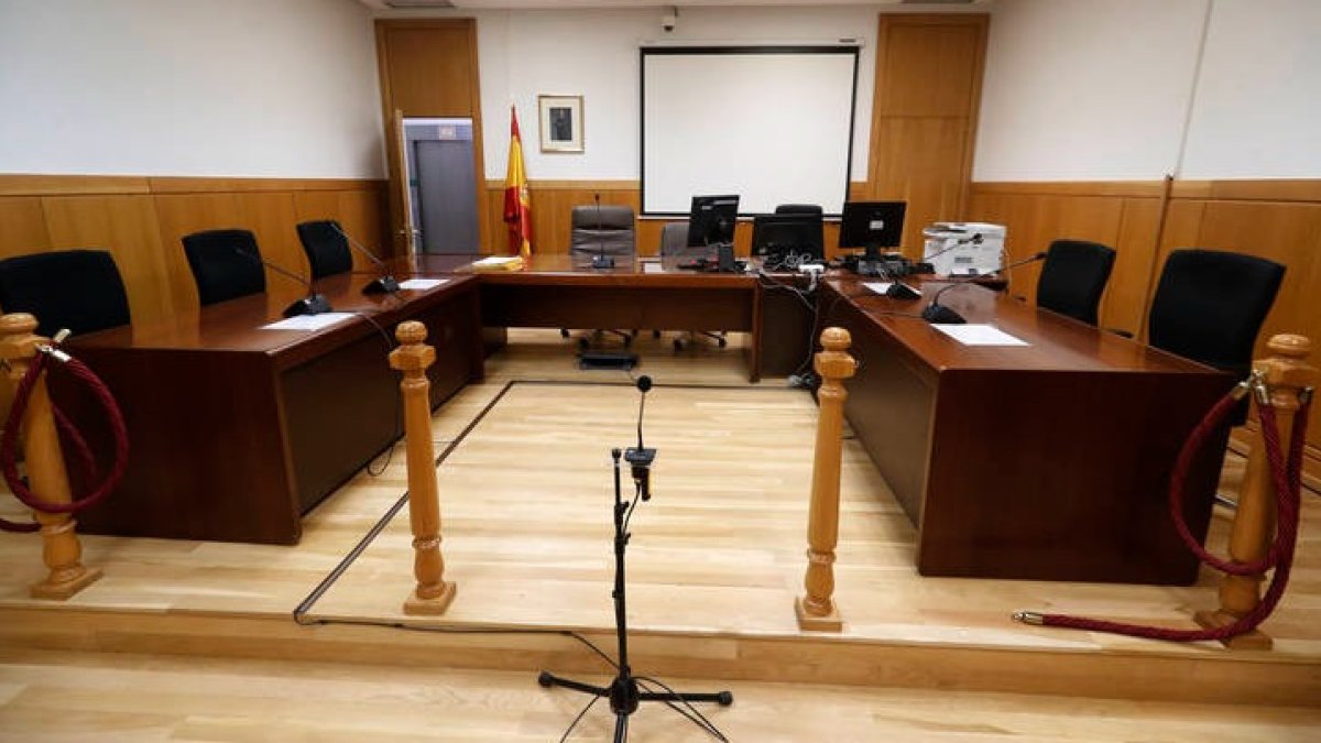 Sala de vistas de los juzgados de León.