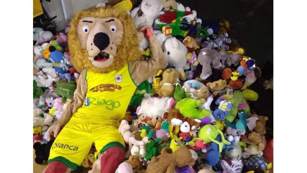 Imagen de los peluches conseguidos por el club leonés. DL