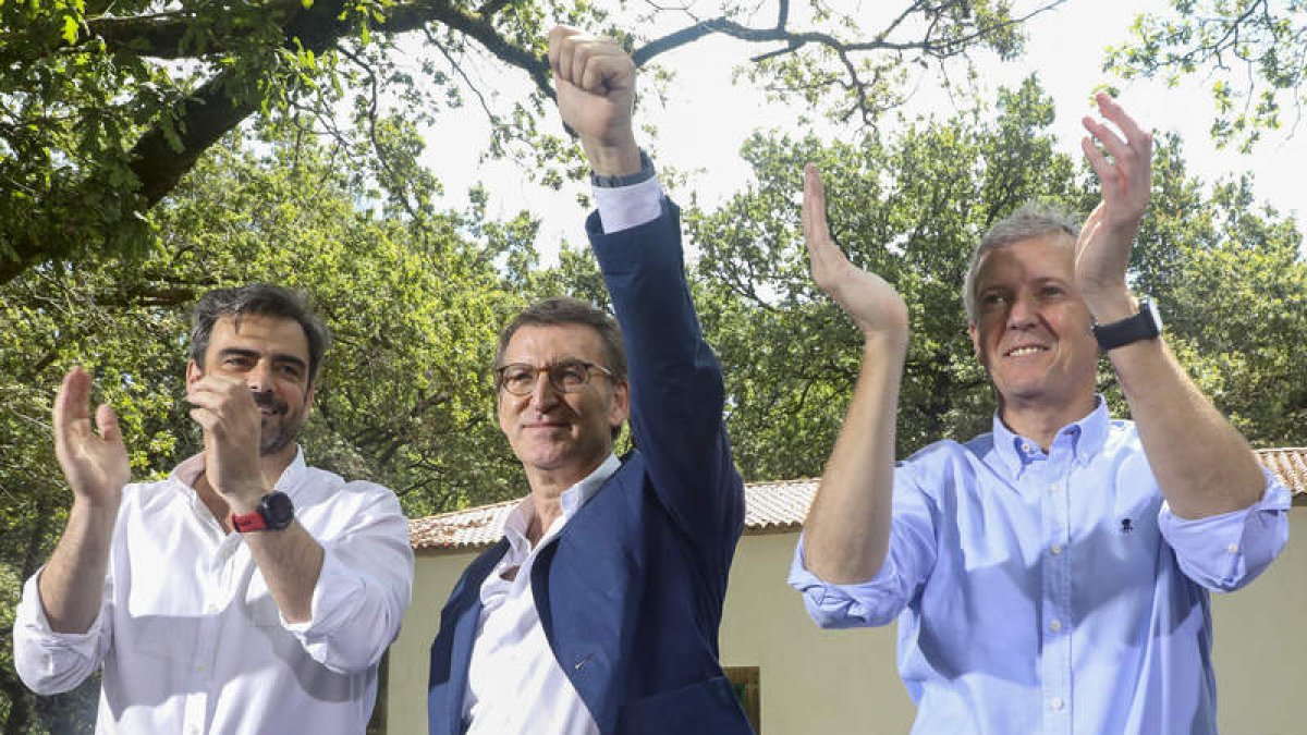 Alberto Núñez Feijóo, el sábado en un mítin en La Coruña. B. C