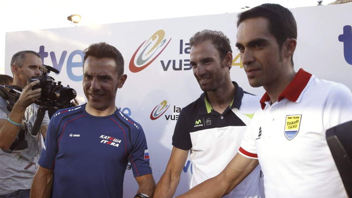 Purito, Valverde y Contador, trío español de ases en la Vuelta.