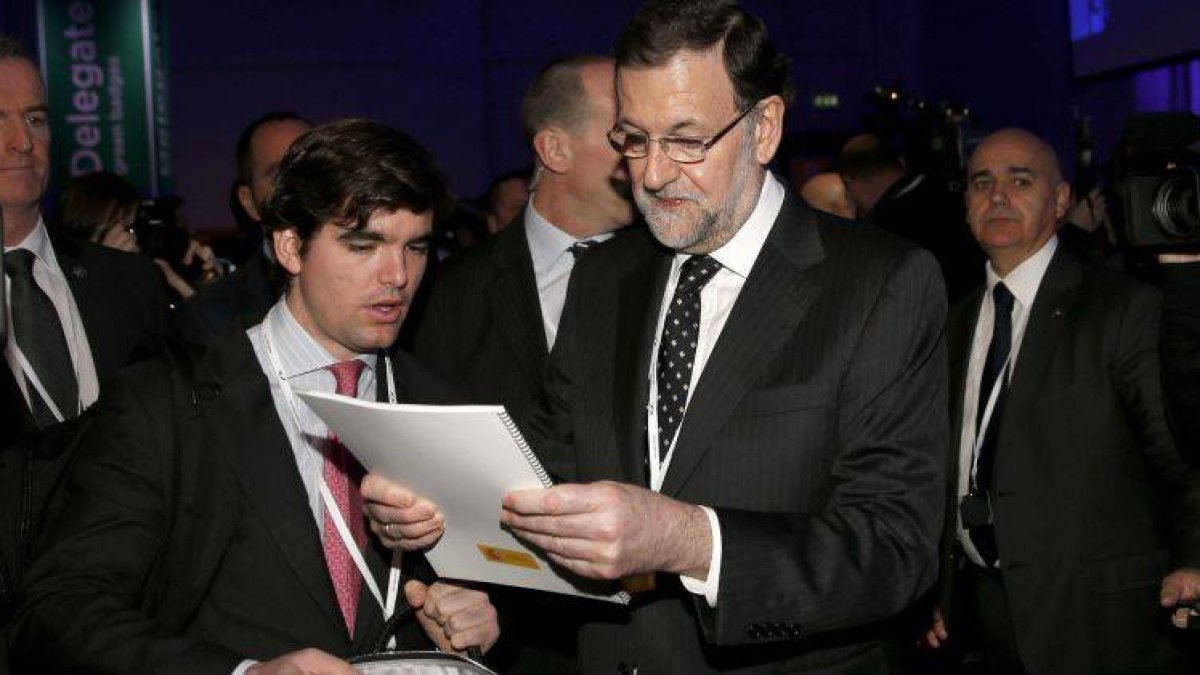 El presidente del Gobierno español, Mariano Rajoy, durante la reunión del Partido Popular Europeo (PPE) que tiene lugar en Dublín.