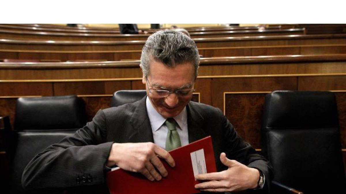 Alberto Ruiz Gallardón, durante la última sesion del control al Gobierno celebrada en el Congreso de los Diputados.