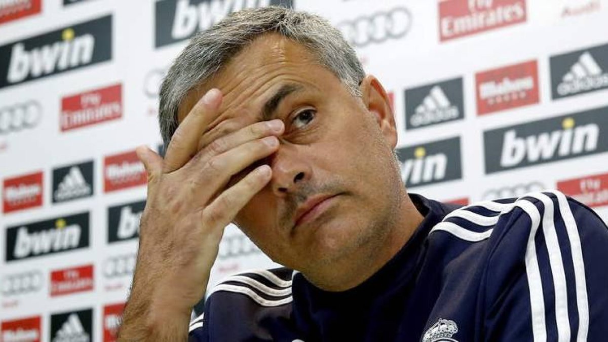 José Mourinho durante la rueda de prensa ofrecida en las instalaciones de Valdebebas.