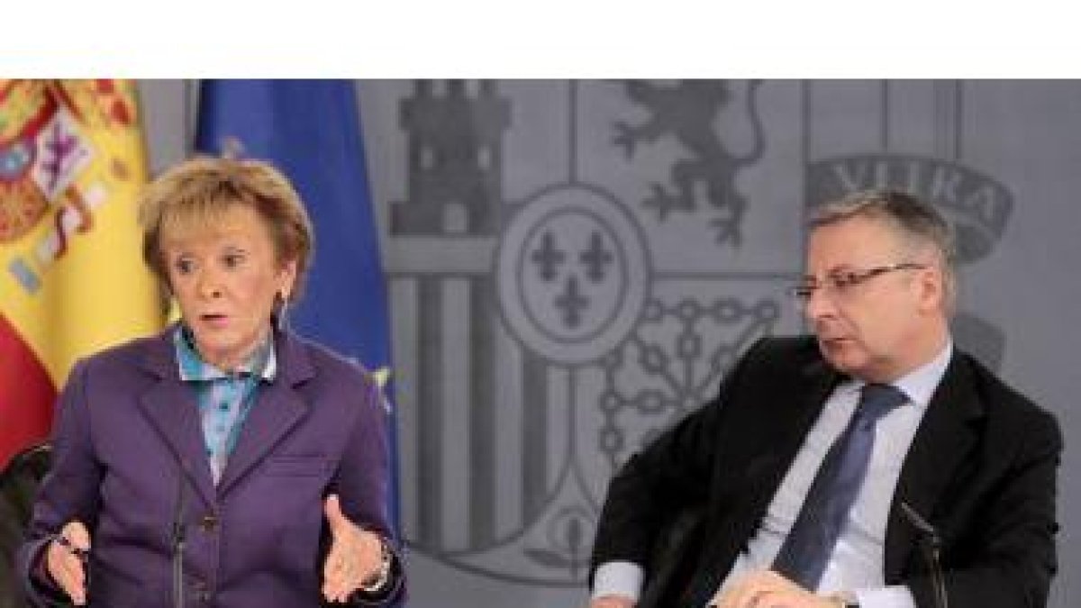 Fernández de la Vega y Blanco durante la rueda de prensa posterior al Consejo de Ministros.