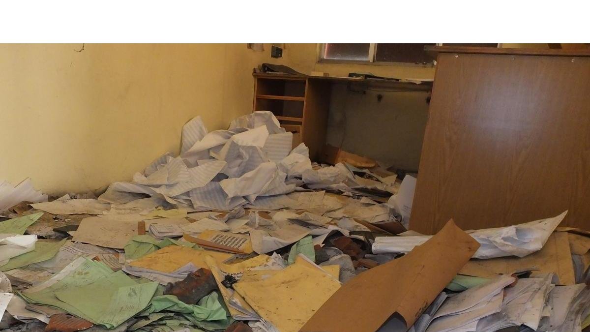 Imagen del estado en el que se encuentra el archivo del pozo Calderón