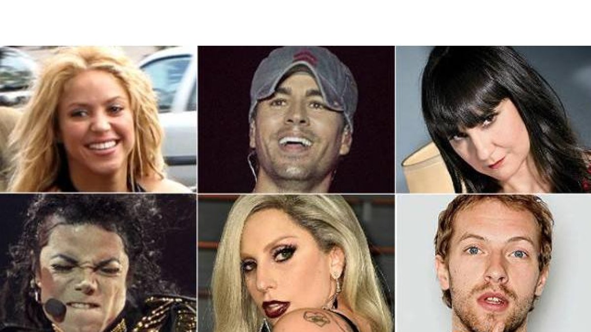Shakira, Enrique Iglesias, Amaral, Michael Jackson, Lady Gaga y el líder de Coldplay, entre los que han sido señalados como copiones.