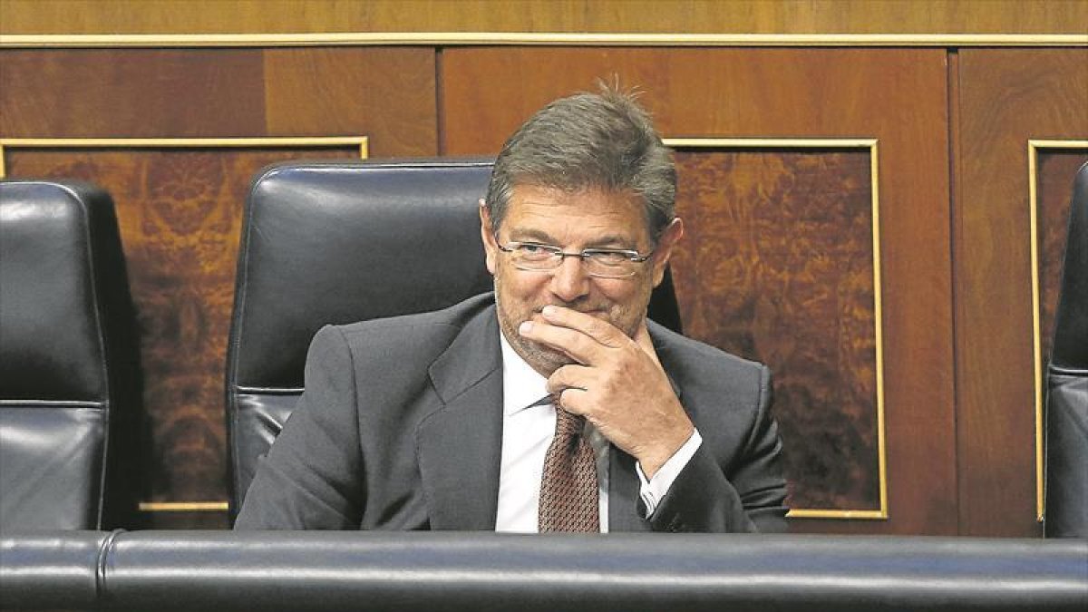 Rafael Catalá, durante un debate en el Congreso.