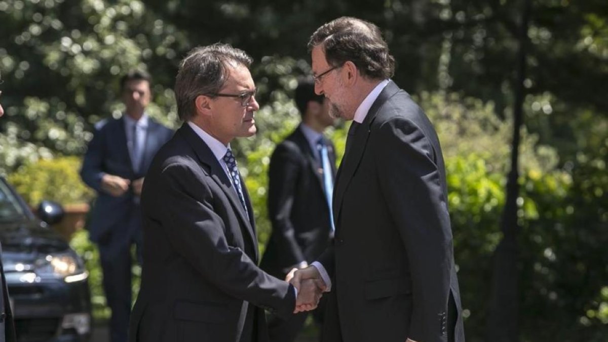 Mariano Rajoy y Artur Mas, en un acto en Barcelona en mayo del 2015.
