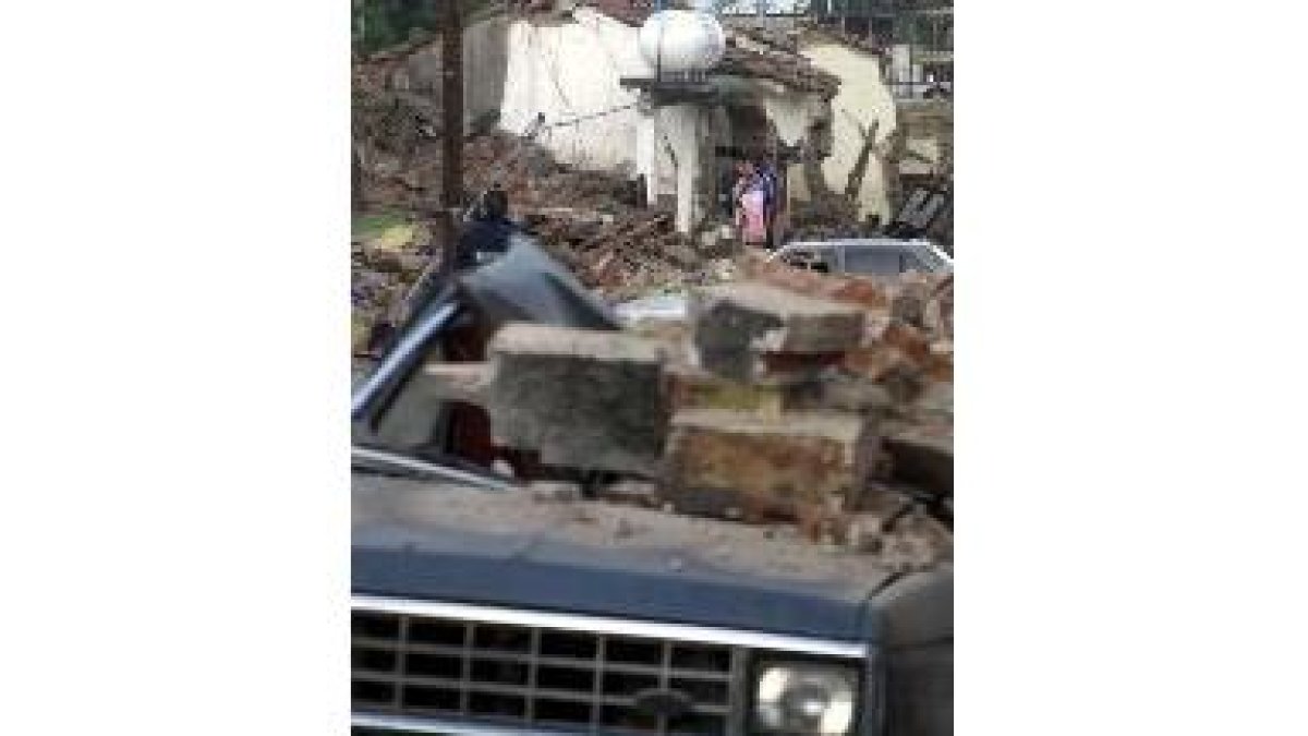 Estado en el que quedó una de las casas tras el terremoto de México