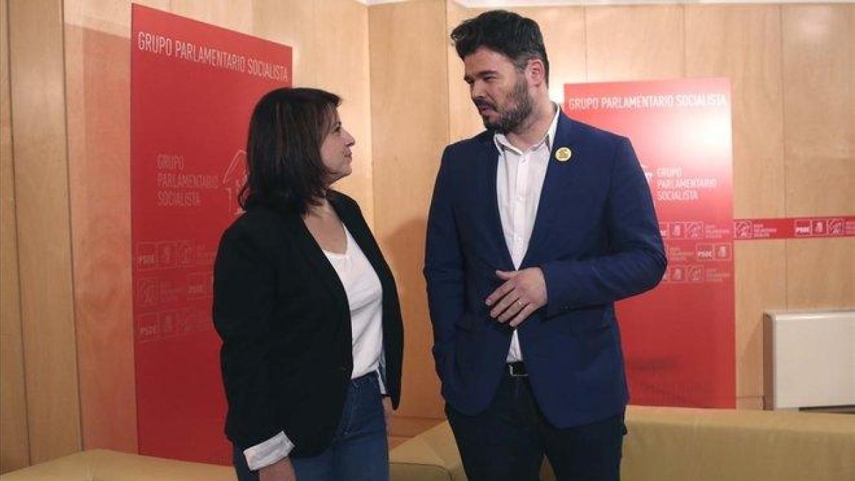 Gabriel Rufián y Adriana Lastra.