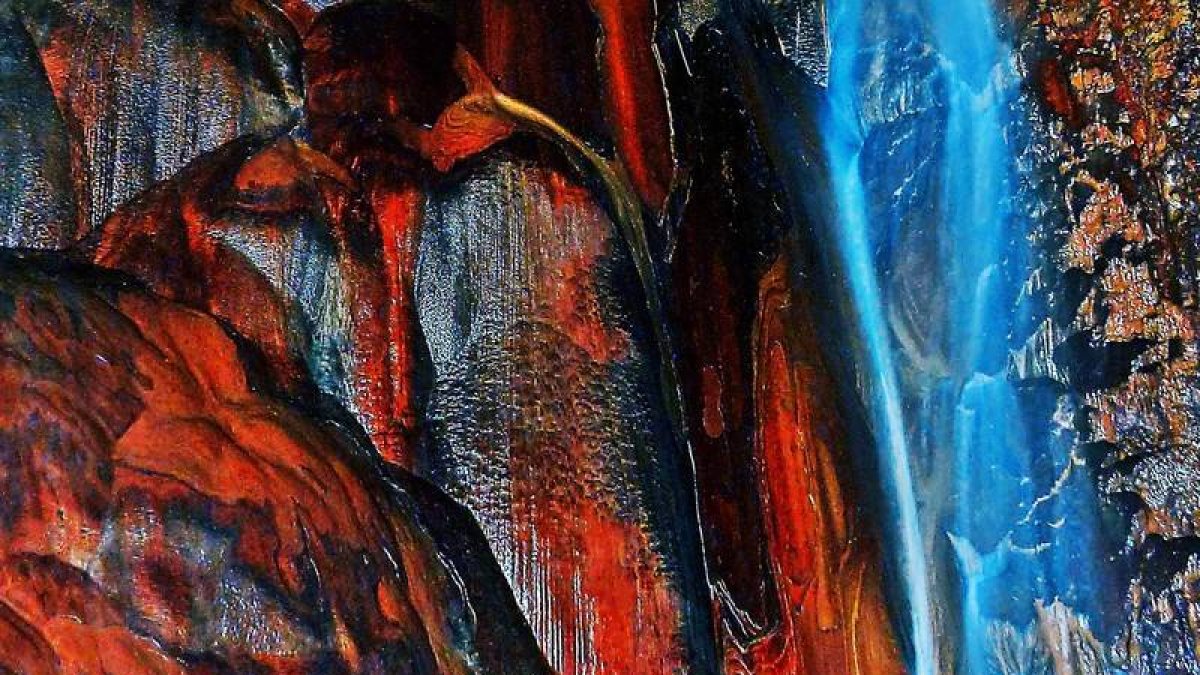 El cauce del río en torrente en las Cuevas de Valporquero