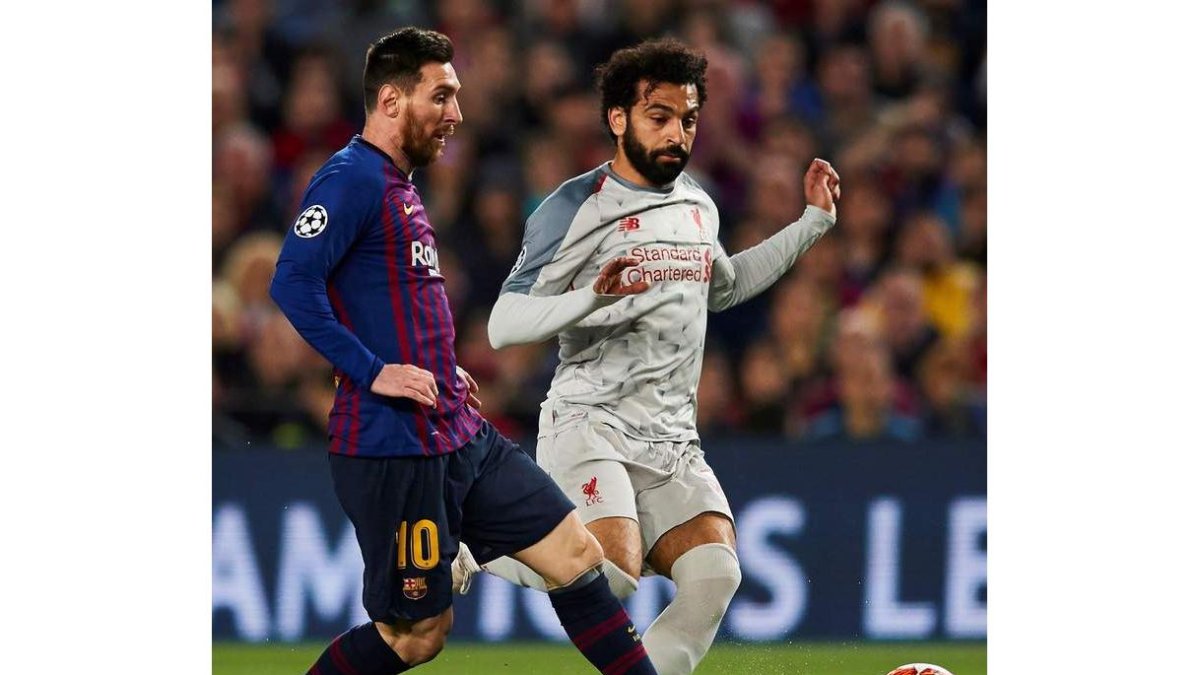 Messi volvió a marcar la diferencia frente al Liverpool de un apagado Salah. ALEJANDRO GARCÍA