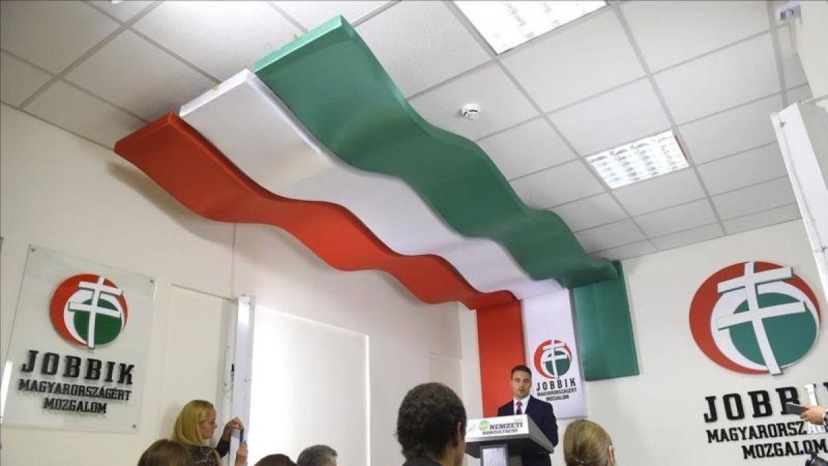 El líder del partido Jobbik, Gabor Vona, el pasado 2 de octubre tras cerrarse los colegios electorales del referemdum contra los refugiados.