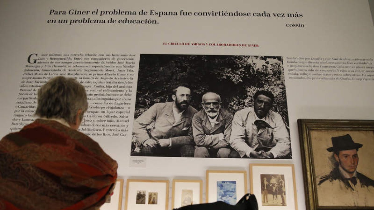 Detalle de la exposición sobre Giner en la Institución Libre de Enseñanza