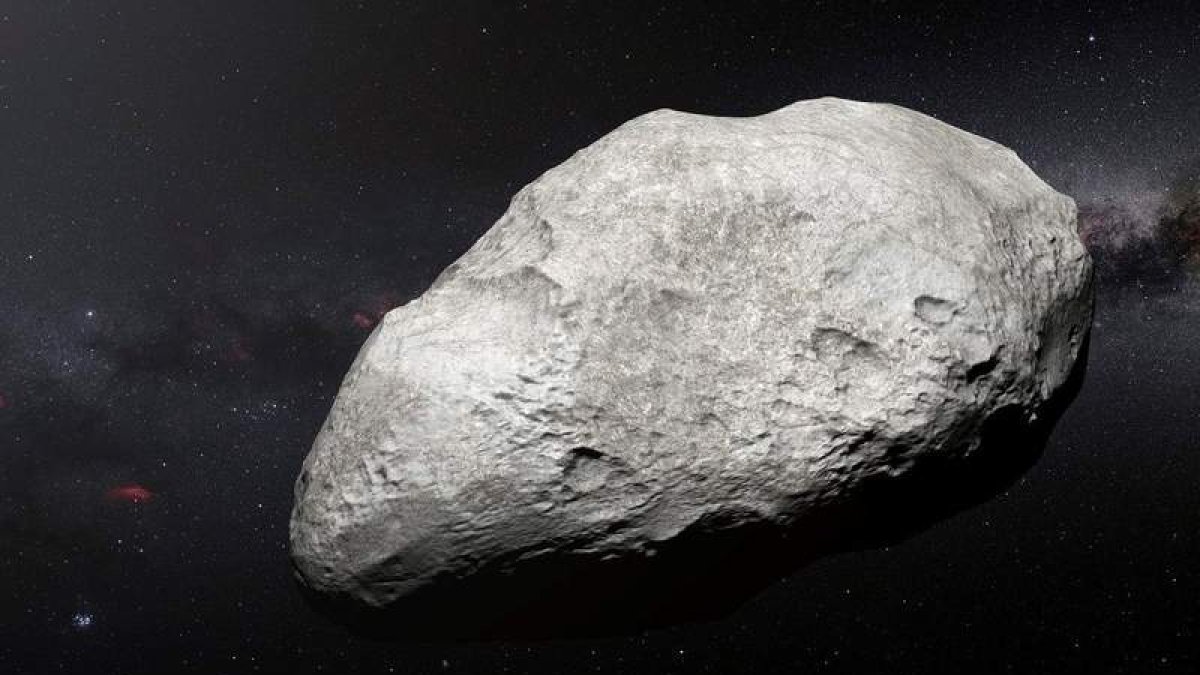 Ilustración que muestra al asteroide exiliado 2004 EW95, el primero encontrado rico en carbono. EFE/ESO/M. KORNMESSE RMA