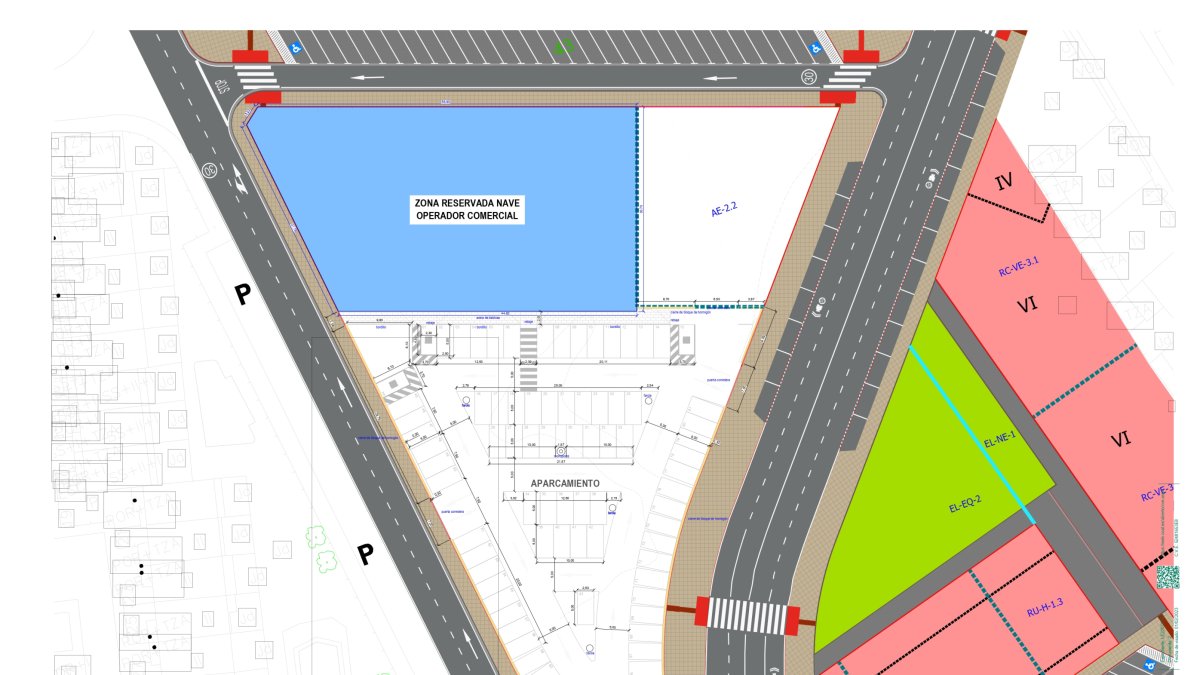 Plano del espacio comercial previsto en San Andrés del Rabanedo. AYUNTAMIENTO DE SAN ANDRÉS