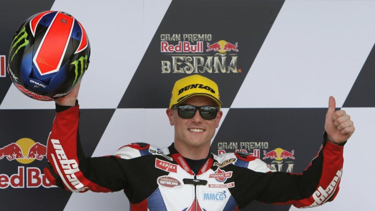 El piloto británico de Moto2 Sam Lowes, en el circuito de Jerez.