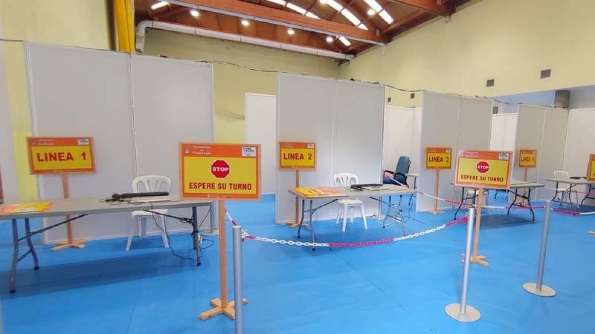 Aspecto de la sala polivalente donde habrá vacunación masiva. DL