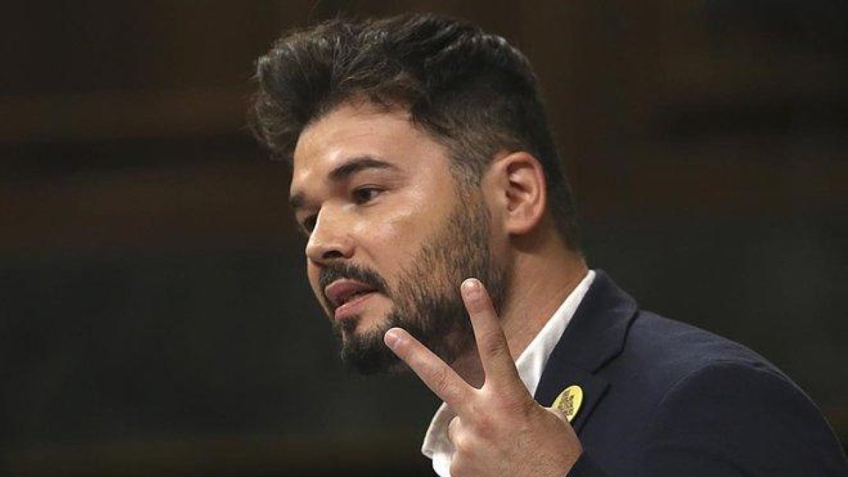Gabriel Rufián, durante su discurso.