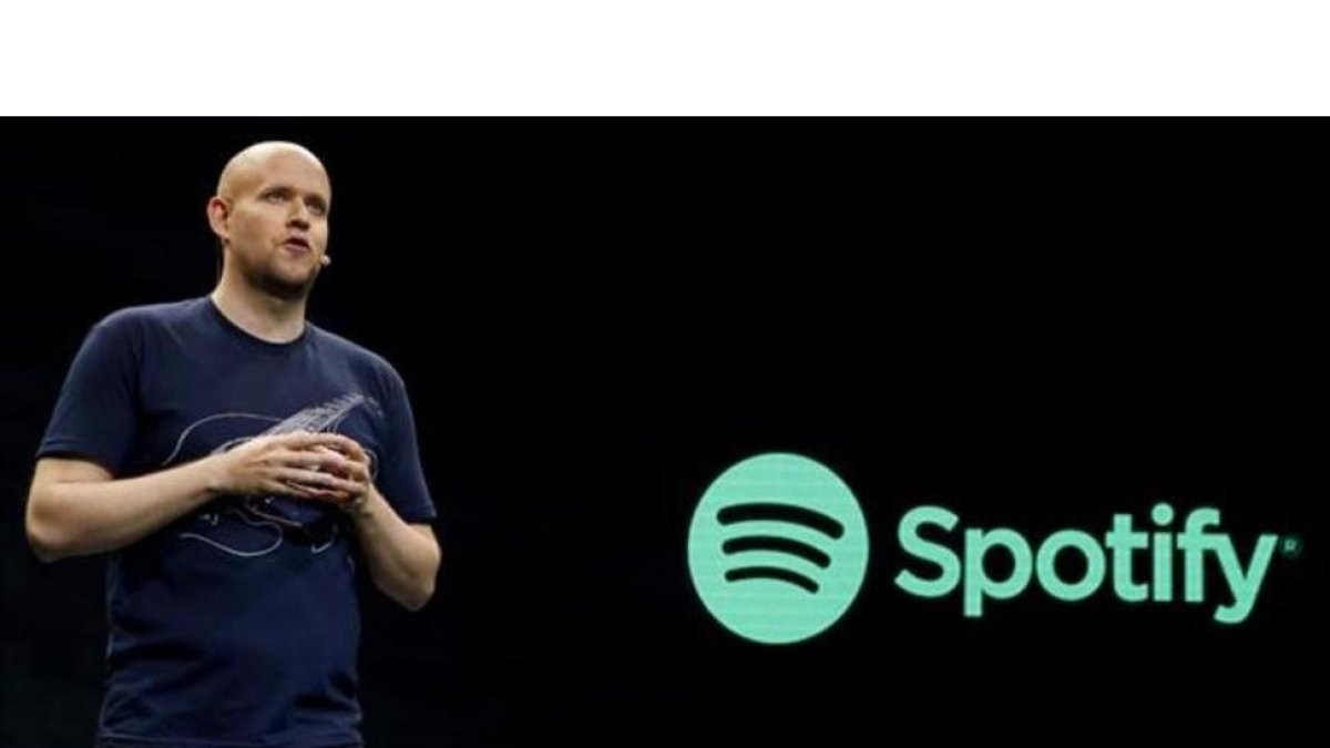 Daniel Ek, presidente de Spotify, durante un acto con la prensa en Nueva York.