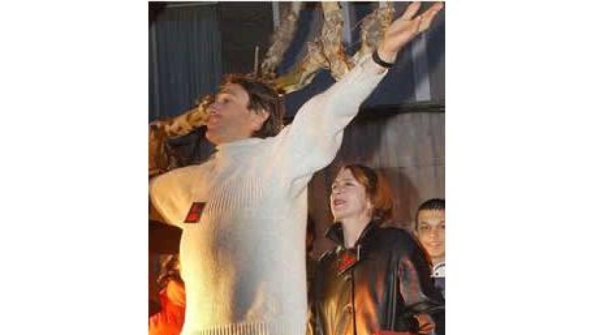 Carmelo Gómez durante la manifestación