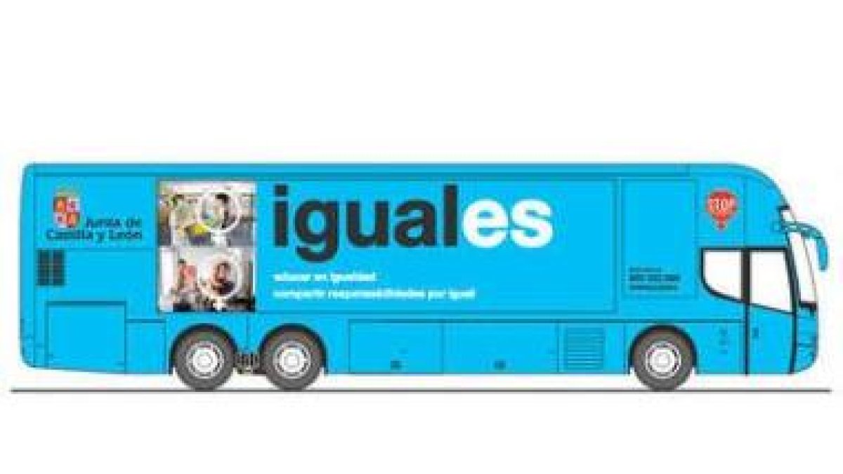 Autobús de la igualdad de la Junta de Castilla y León que recorre toda la provincia.