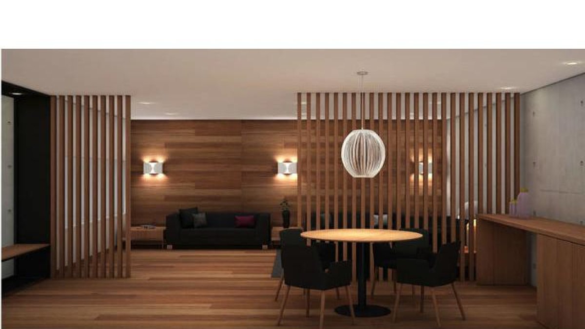 Así será una de las nuevas salas del Tanatorio de León, en Eras de Renueva. DL