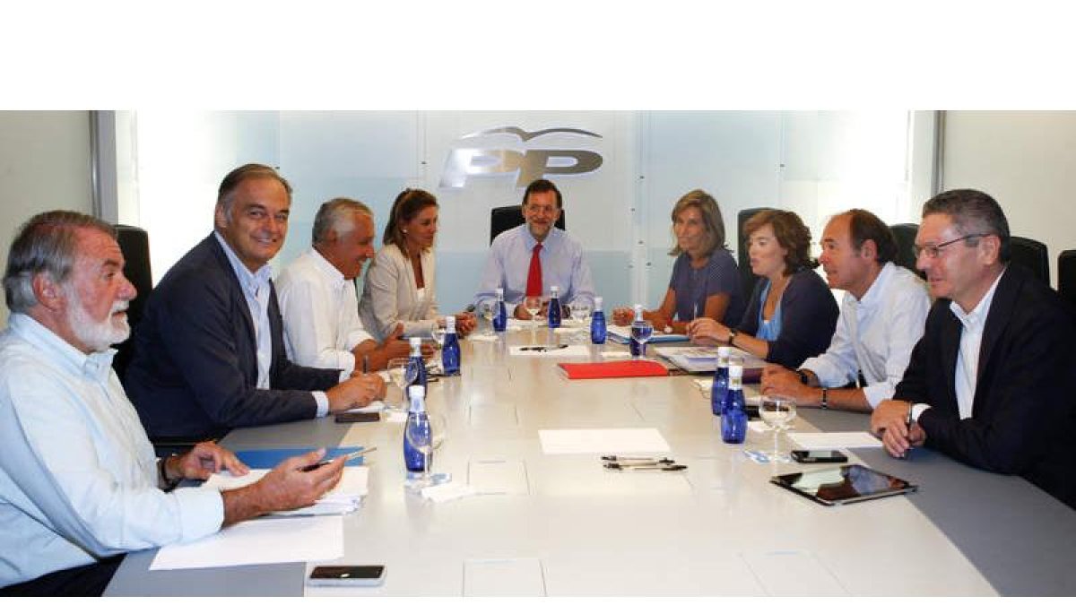 Rajoy, en la reunión del comité de dirección del PP del viernes que abrió el curso político en su partido.