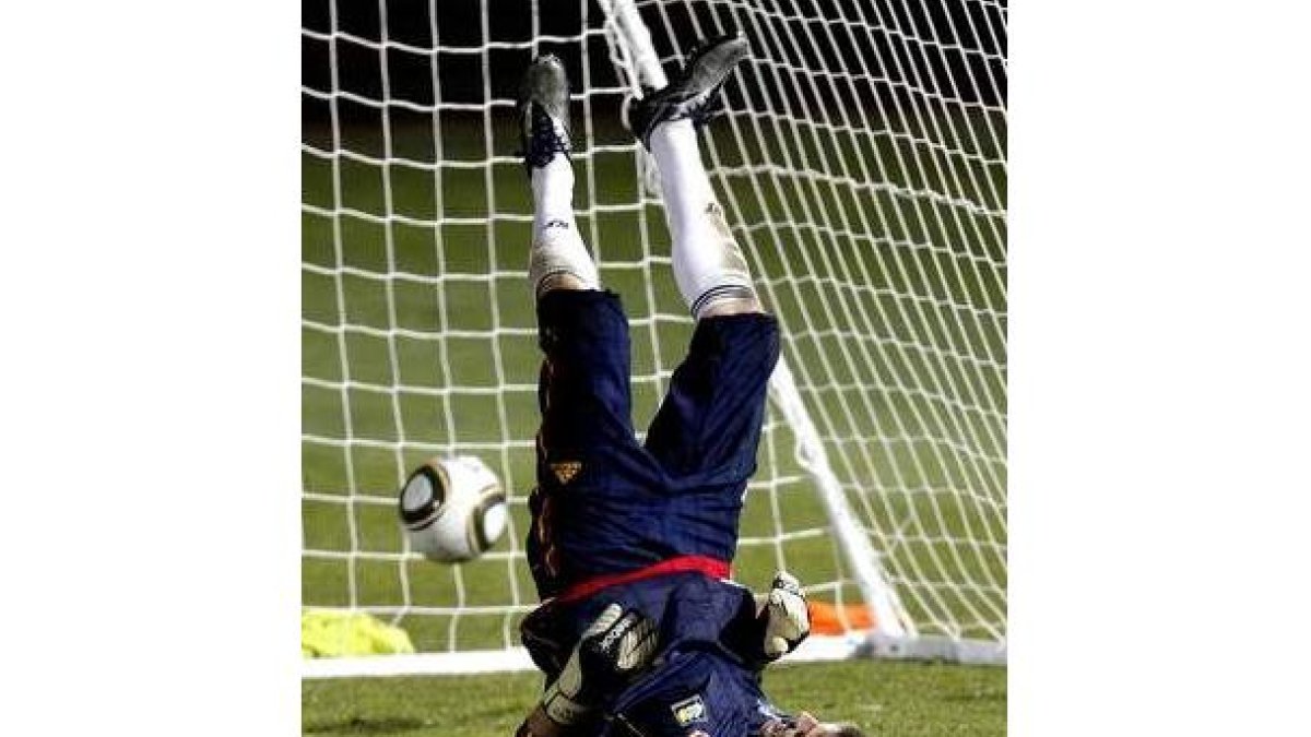 Casillas, durante el entrenamiento de la selección.