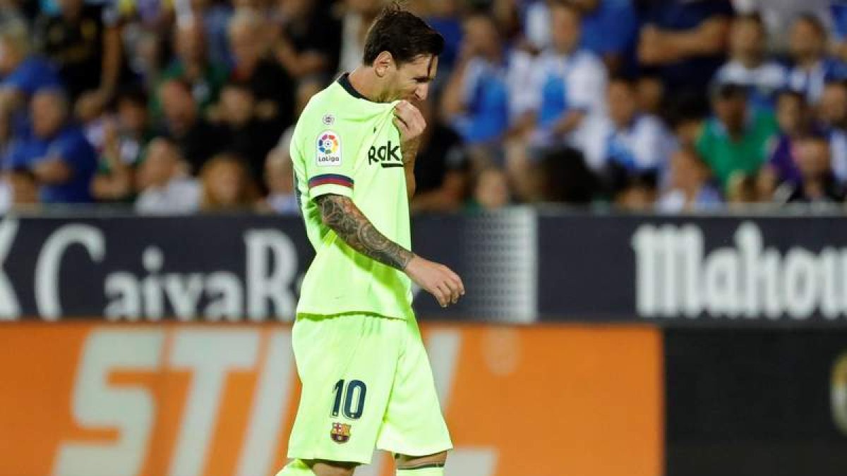 Messi no pudo ayudar esta vez a que su equipo lograse la victoria frente al Leganés. JUANJO MARTÍN