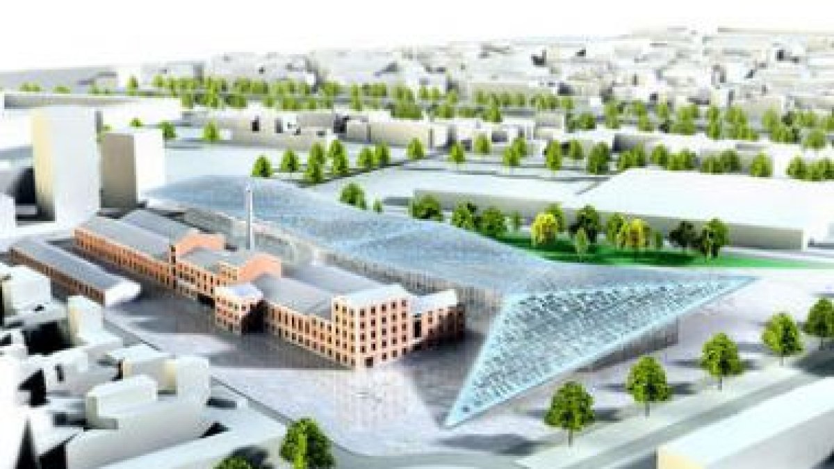Imagen virtual del Palacio de Congresos, que se construirá tras la rehabilitación de la antigua azuc