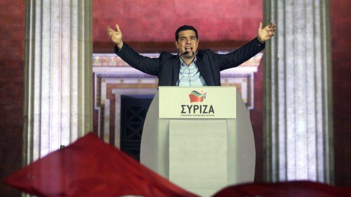 Alexis Tsipras celebra la victoria de su coalición